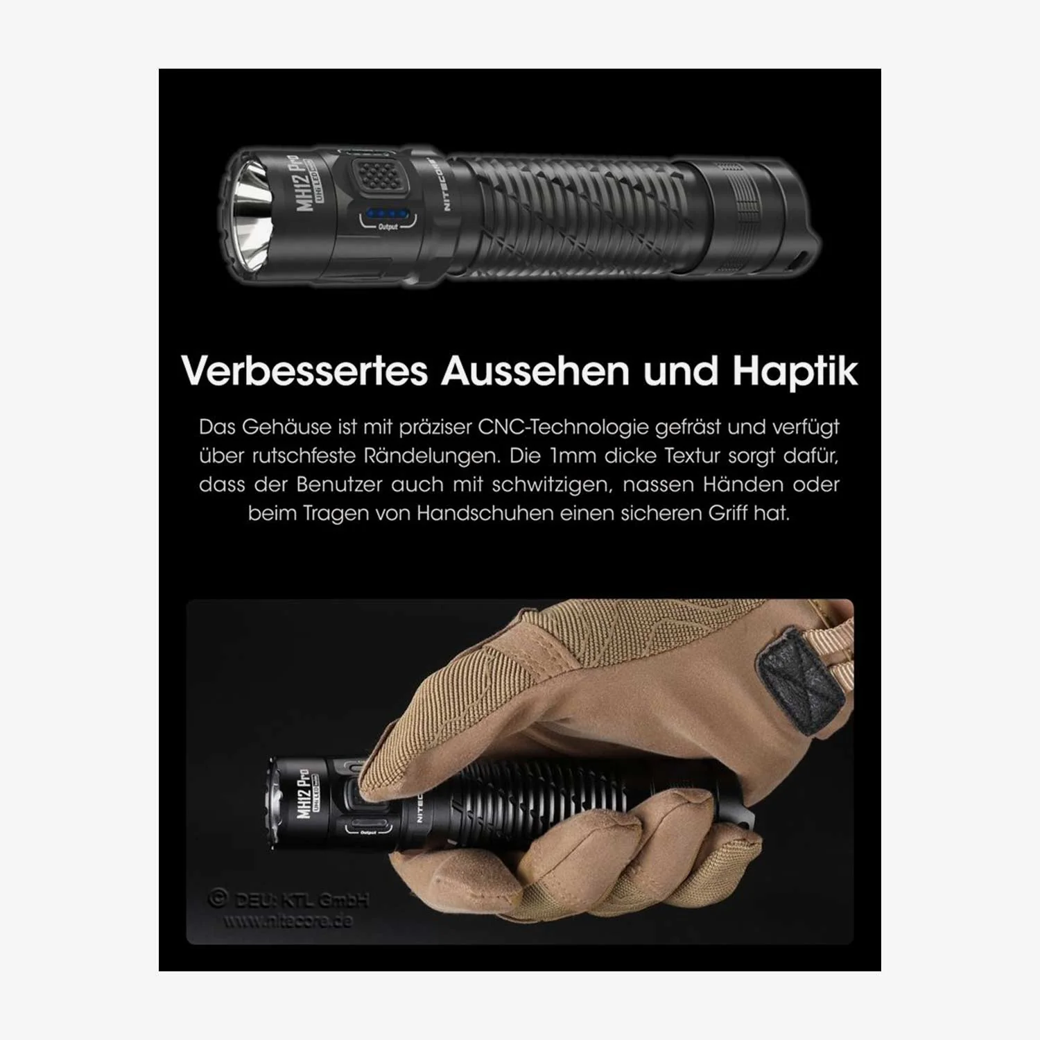 Nitecore MH12 Pro 3300 Lumen Taschenlampe schwarz - Image 3